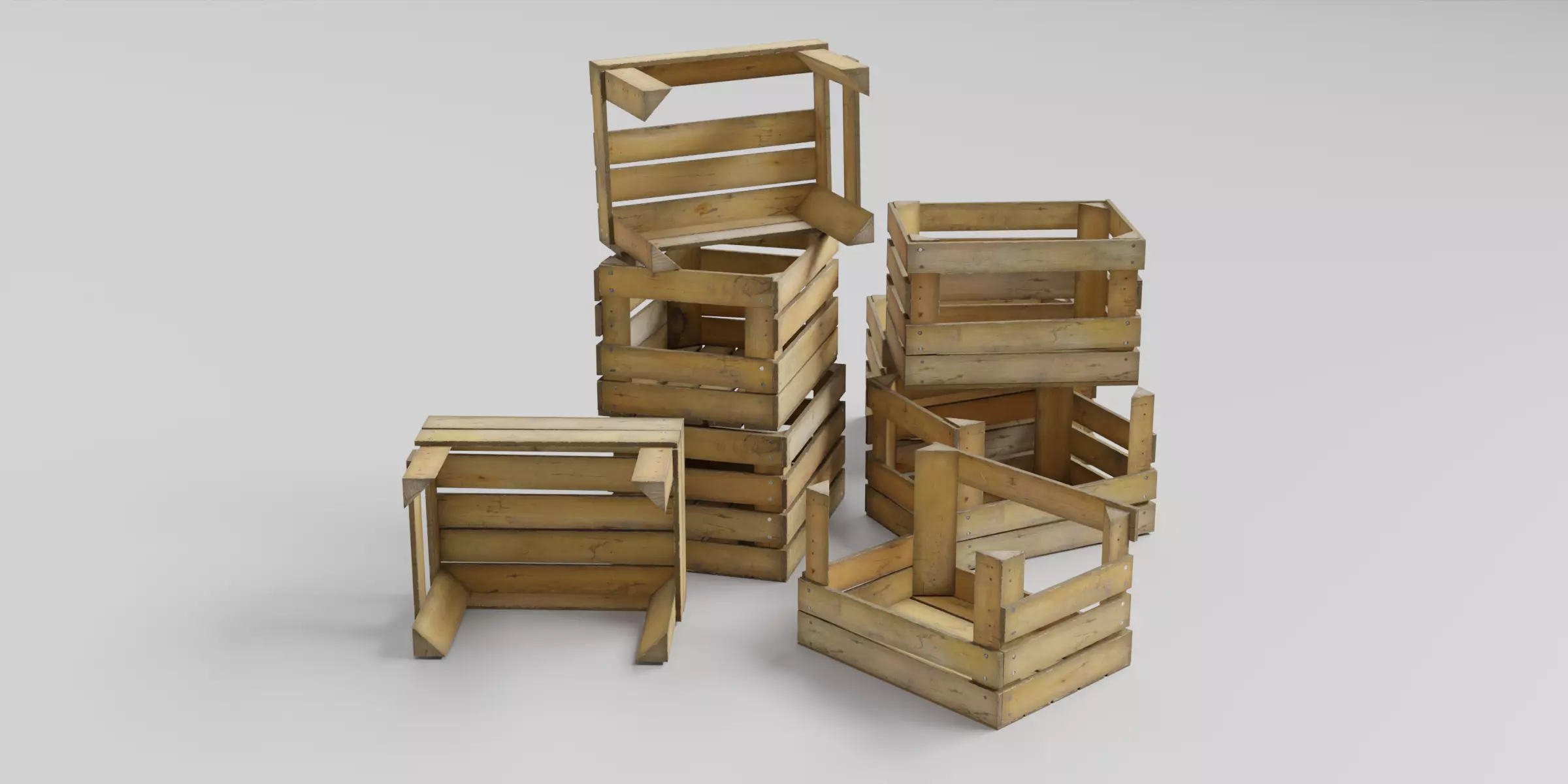 WoodCrate Low-poly 3D model_21