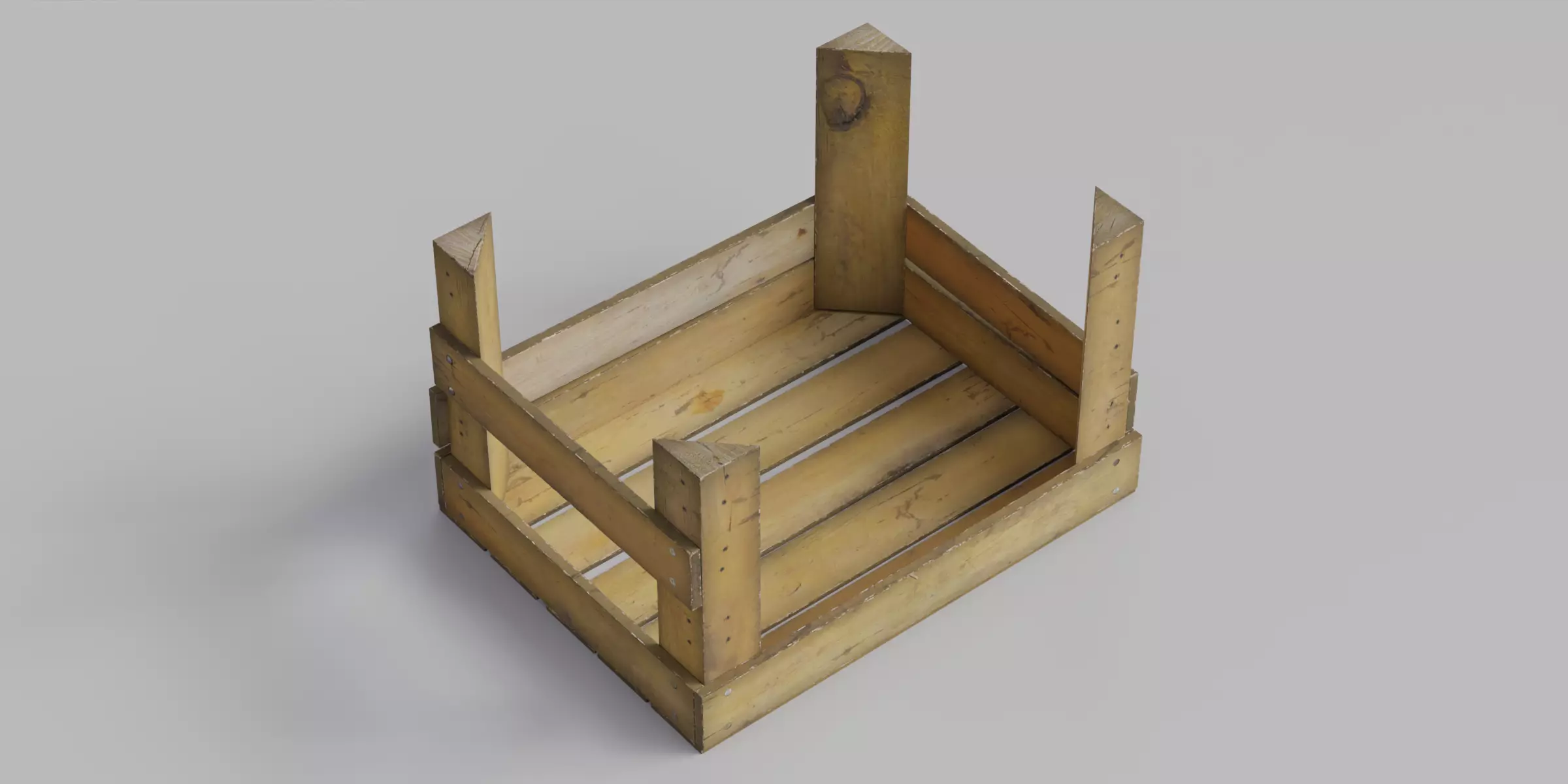 WoodCrate Low-poly 3D model_14