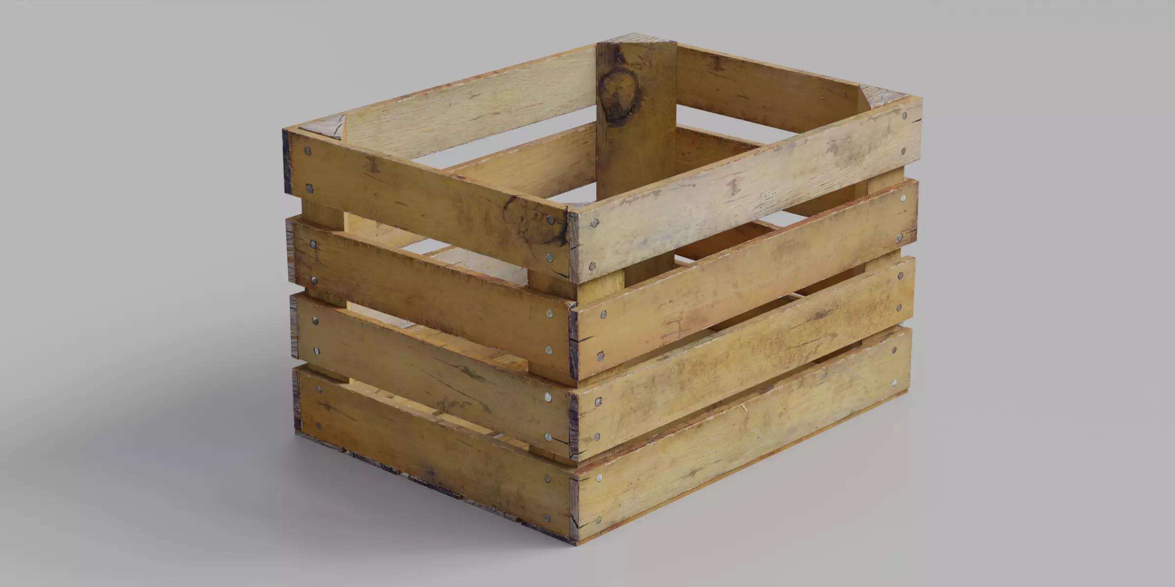 WoodCrate Low-poly 3D model_1