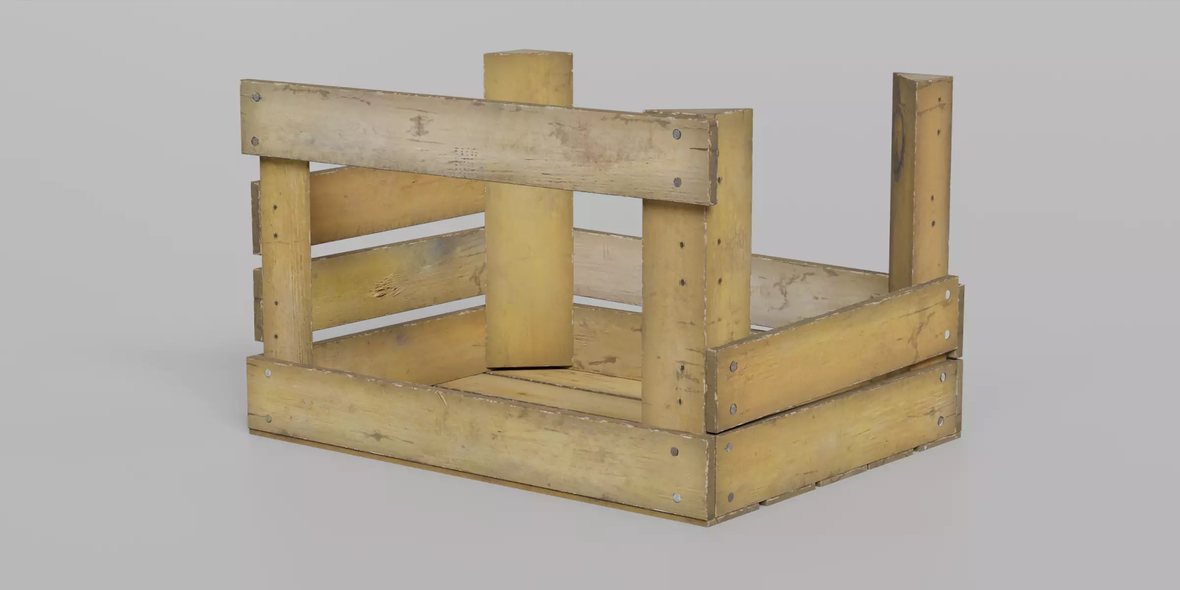 WoodCrate Low-poly 3D model_12