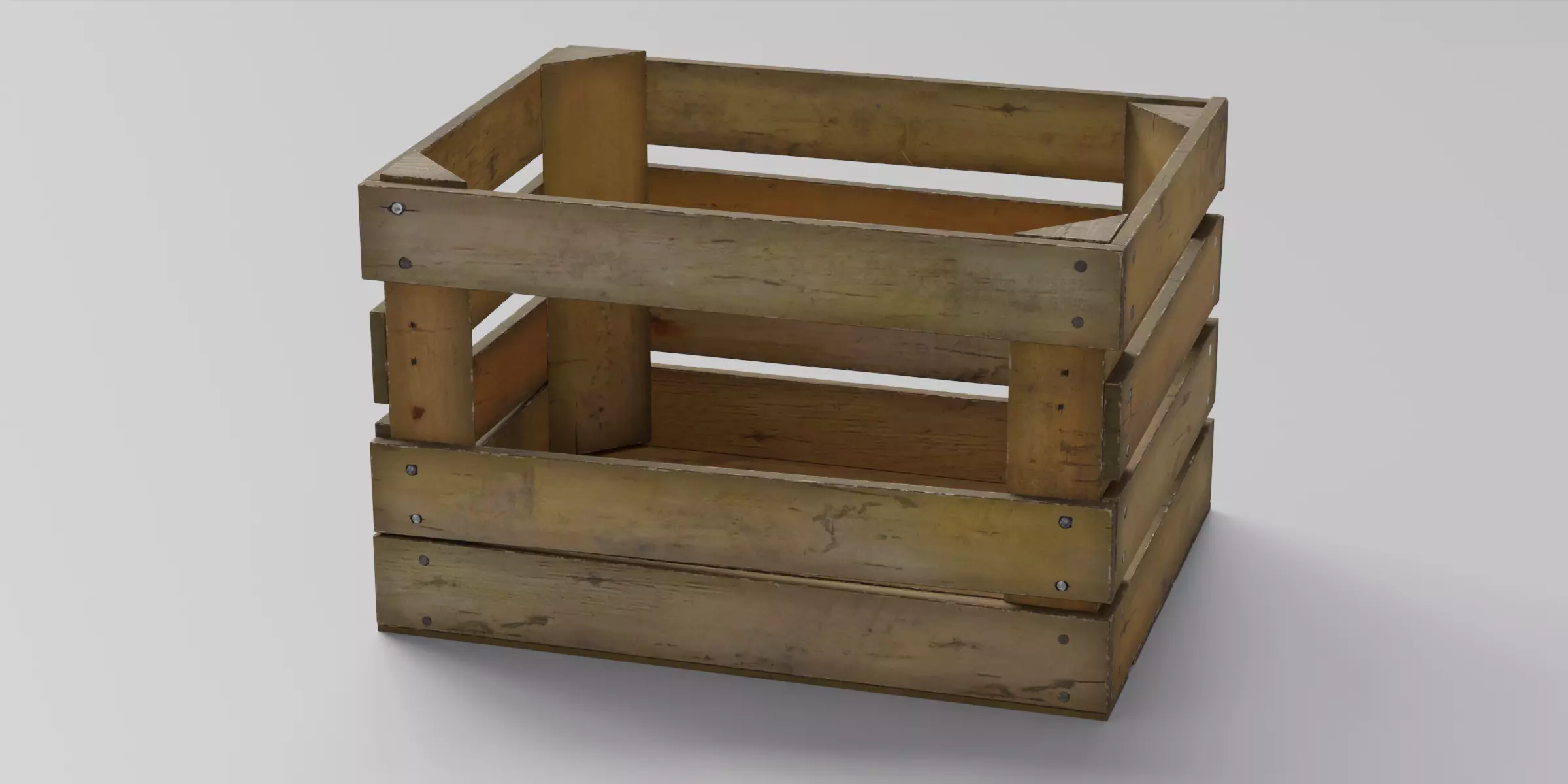 WoodCrate Low-poly 3D model_9