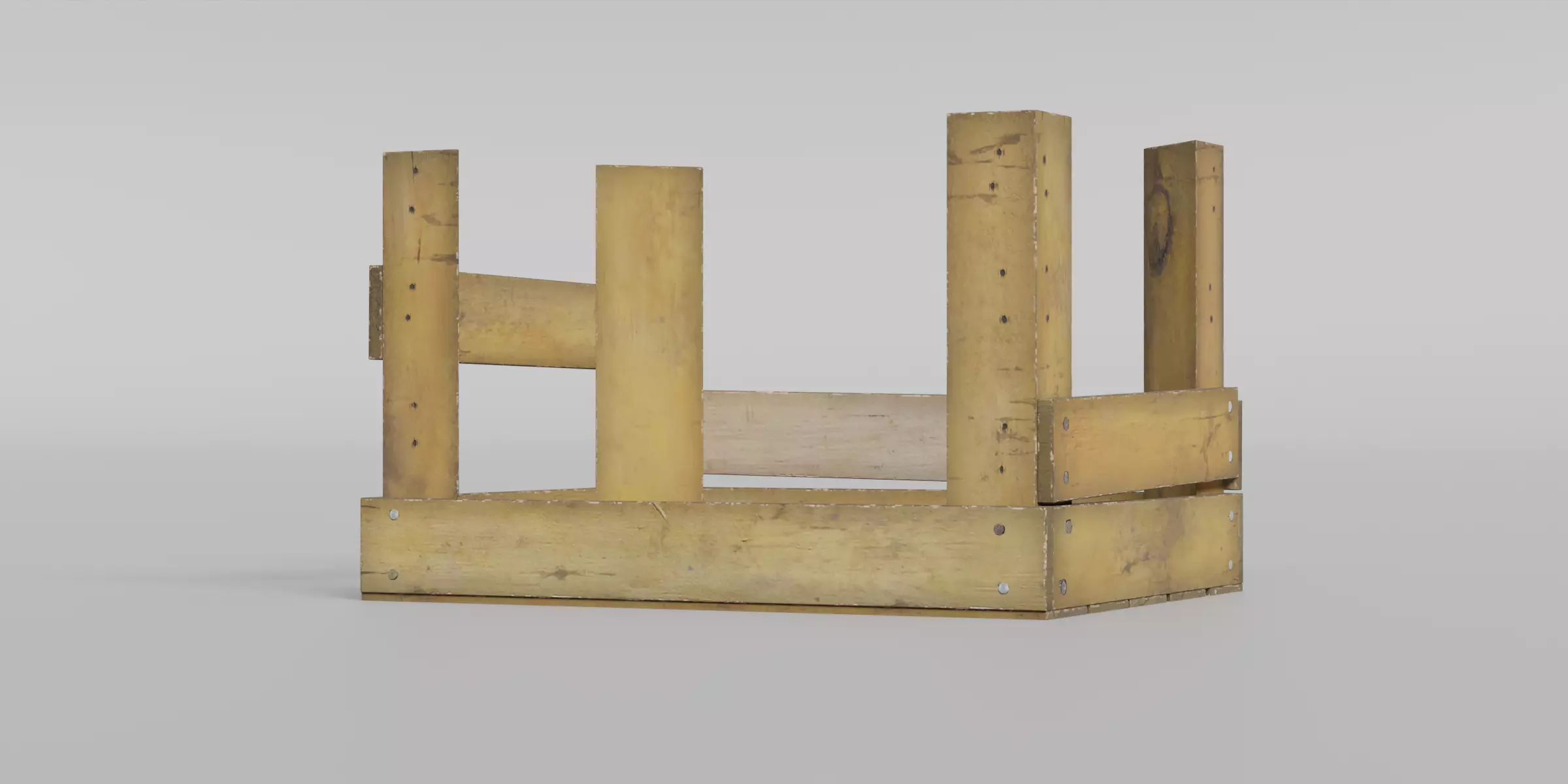 WoodCrate Low-poly 3D model_15