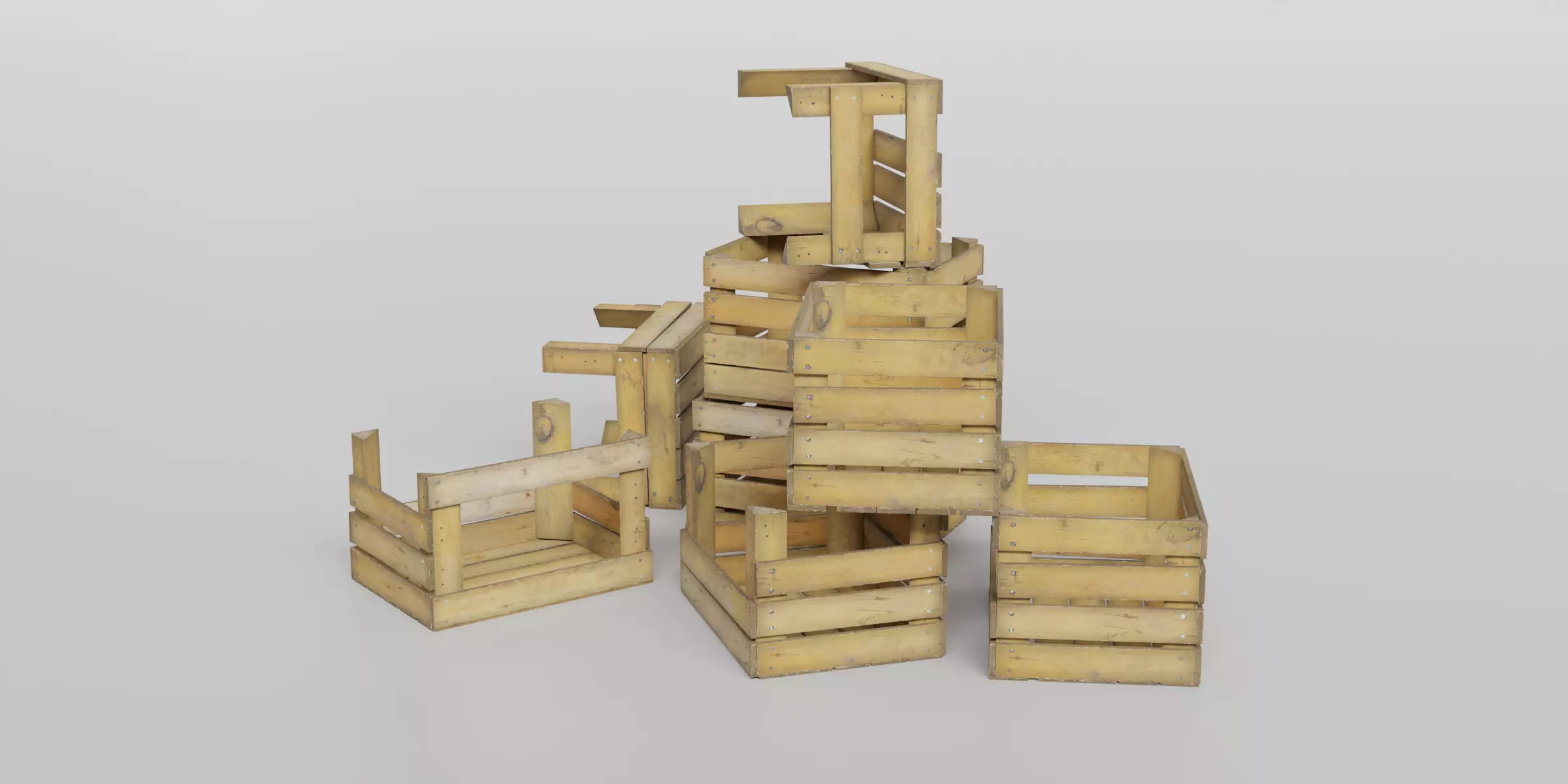 WoodCrate Low-poly 3D model_20