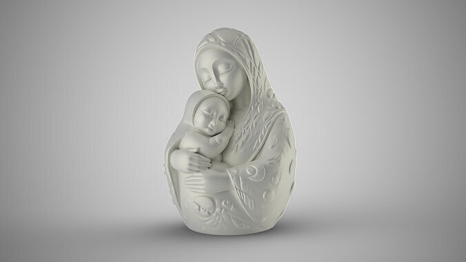 Mother and Baby in her Arms 3D print model
