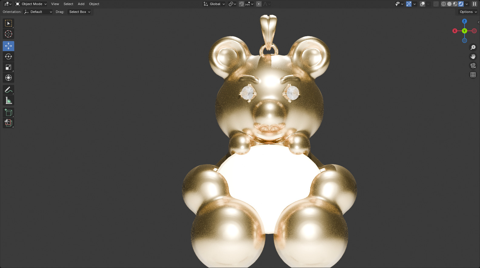 Bear pendant 3D model_4