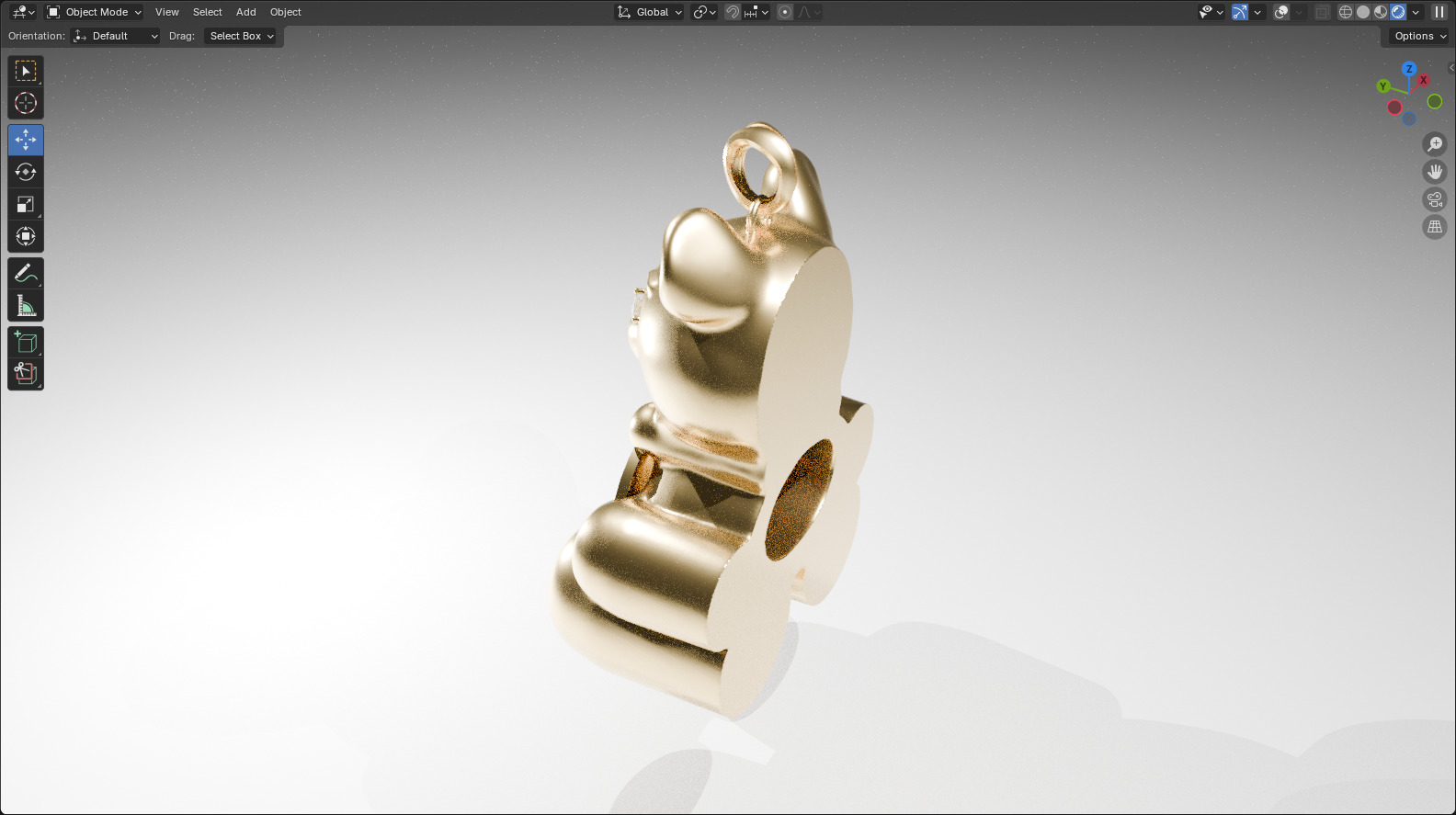 Bear pendant 3D model_3