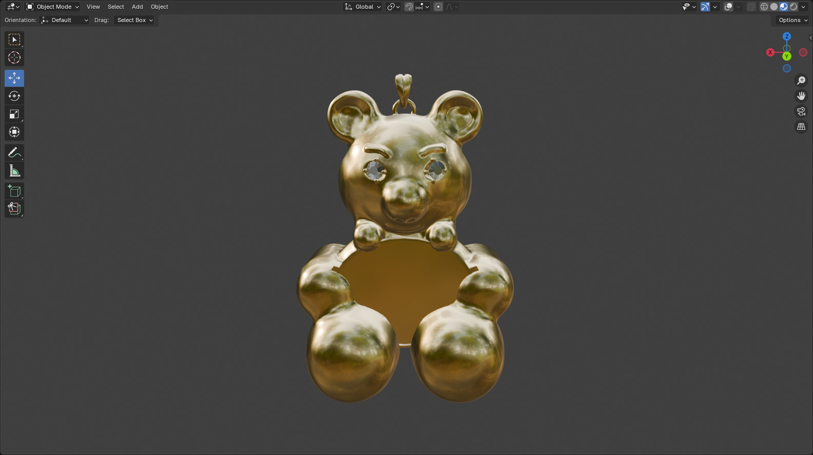 Bear pendant 3D model_1