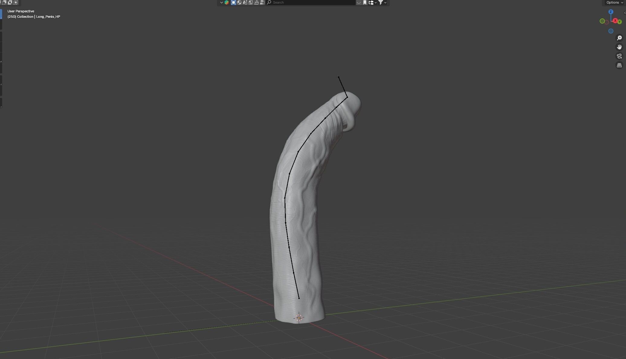 Stylized Penis Rigged Lowpoly and Highpoly Low-poly 3D model_2