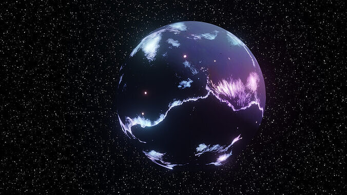 Sci-fi world with simple materials for editing easily 3D model