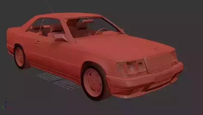 Mercedes Benz E class Mk2 C124 coupe AMG 1988 3D print model