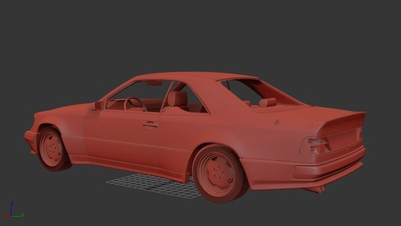 Mercedes Benz E class Mk2 C124 coupe AMG widebody 1988 3D print model_2