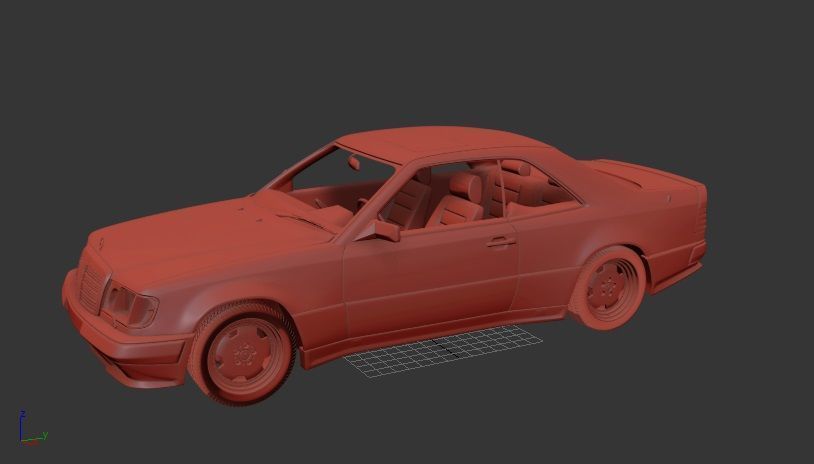Mercedes Benz E class Mk2 C124 coupe AMG widebody 1988 3D print model_1