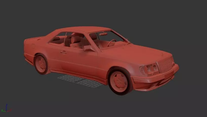 Mercedes Benz E class Mk2 C124 coupe AMG widebody 1988 3D print model_0