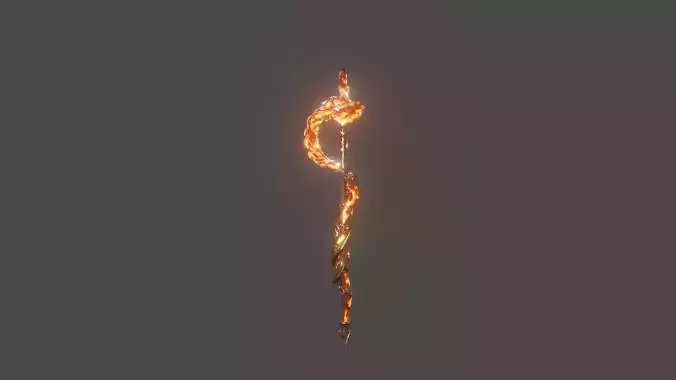Magic Ember Wood Staff