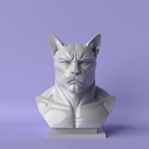 Sigma Cat Bust  The GigaFeline 3D print model
