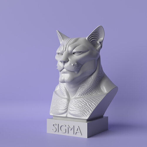 Alpha Whiskers  Sigma Cat 3D Bust 3D print model