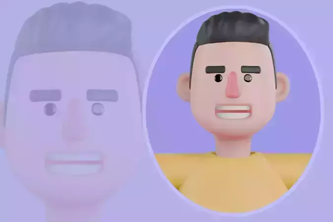 Stylized 3D Male Fitness Trainer Character - Cartoon Sport Man