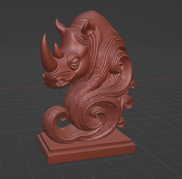 Minimalist Rhinoceros Bust 3D print model_2