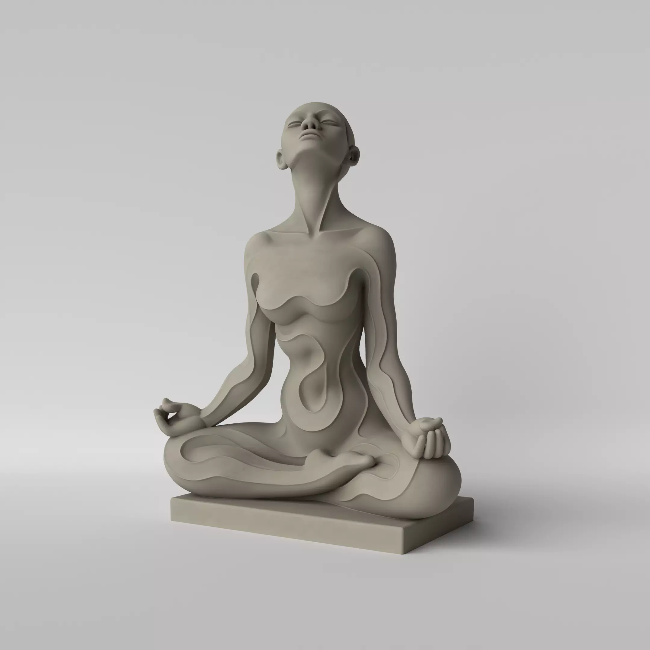 Minimalist Woman Meditating  3D print model_0