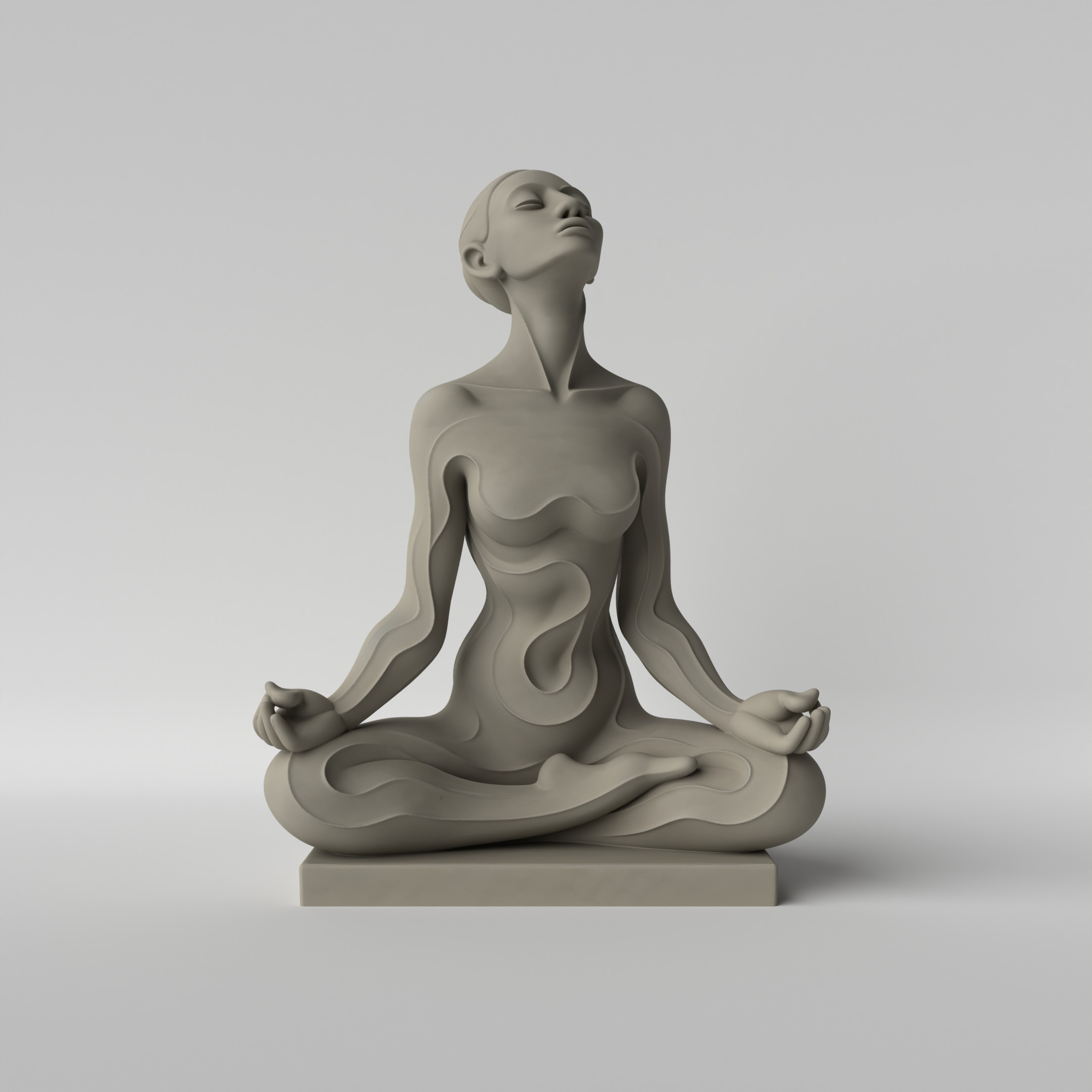 Minimalist Woman Meditating  3D print model_1