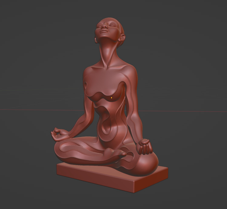 Minimalist Woman Meditating  3D print model_2