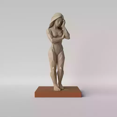 Geo Woman  Minimalist Low Poly Female Sculpture