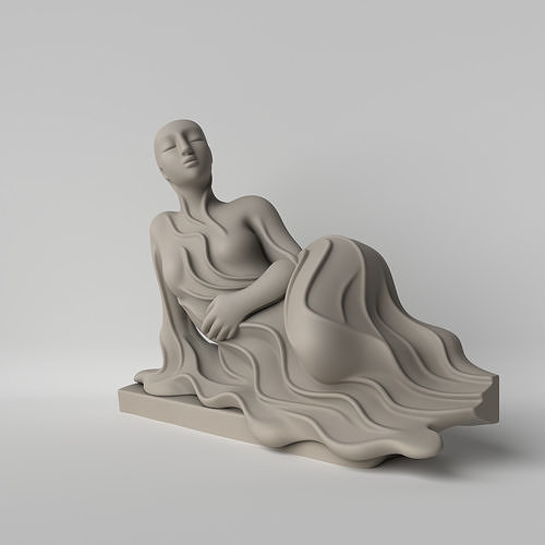 Silhouette Rest  Minimalist Lying Woman Sculpture 3D print model