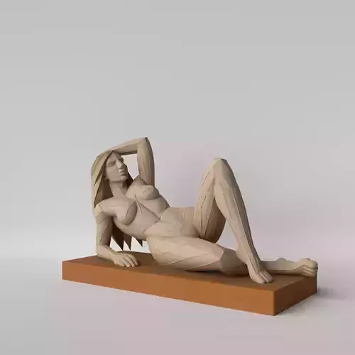 Relaxed Woman Minimalist Lying Woman Sculpture