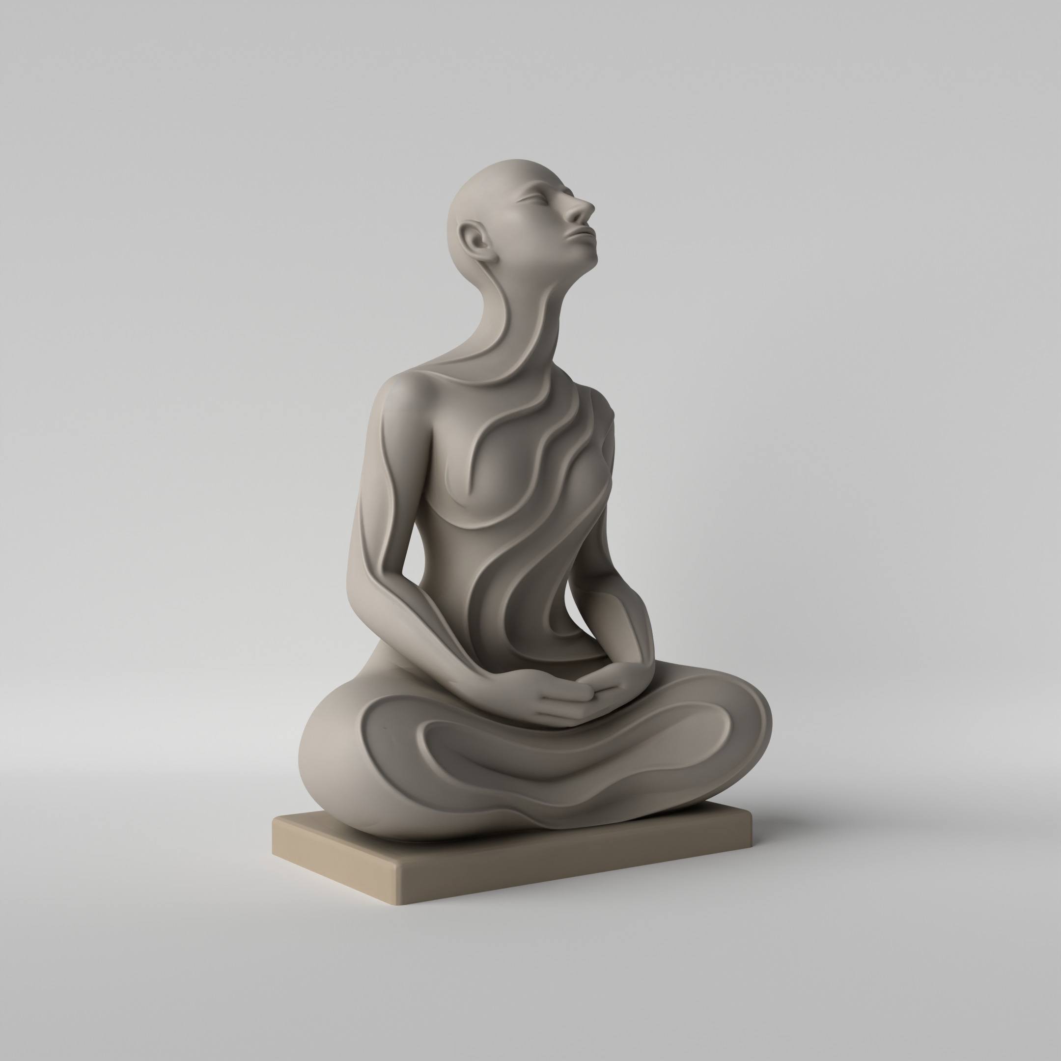 Inner Peace Minimalist Meditation Sculpture 3D print model_1