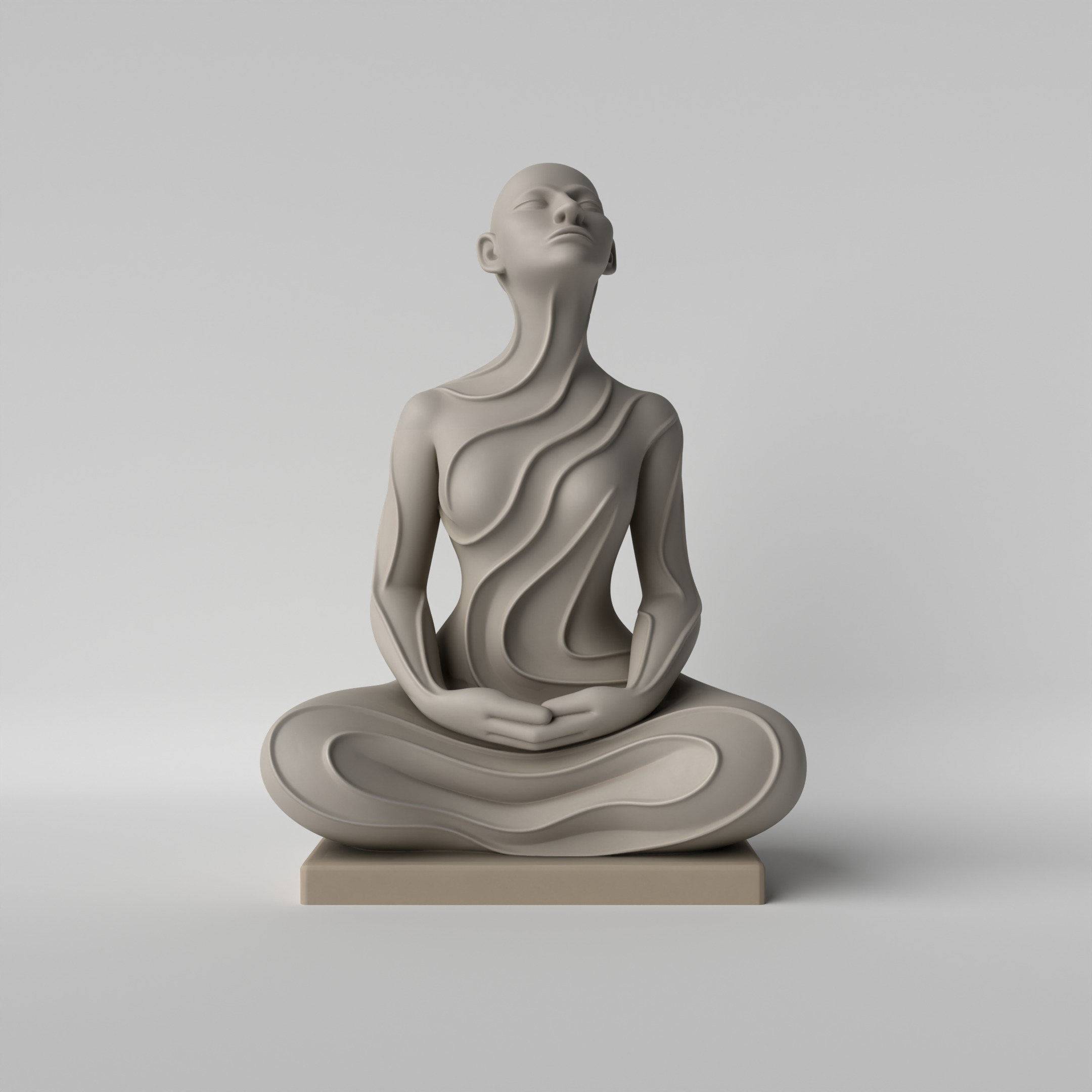 Inner Peace Minimalist Meditation Sculpture 3D print model_0