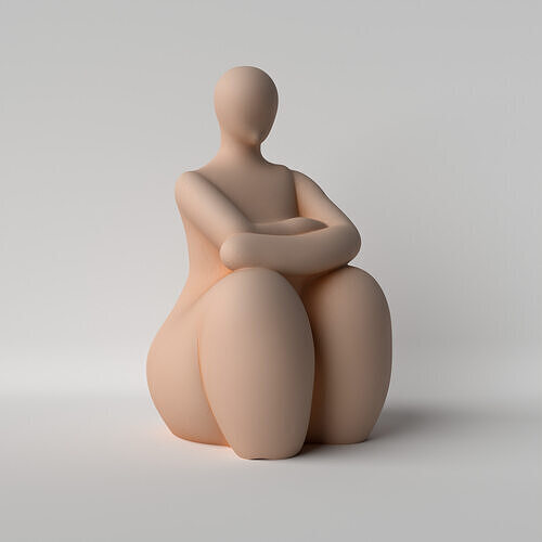 Serenity Woman Sitting Woman Sculpture 3D print model
