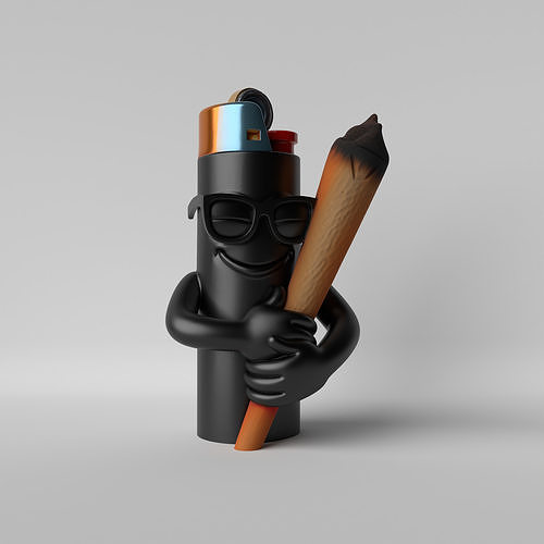 Lit Lighter  The High Lighter Mascot 3D print model