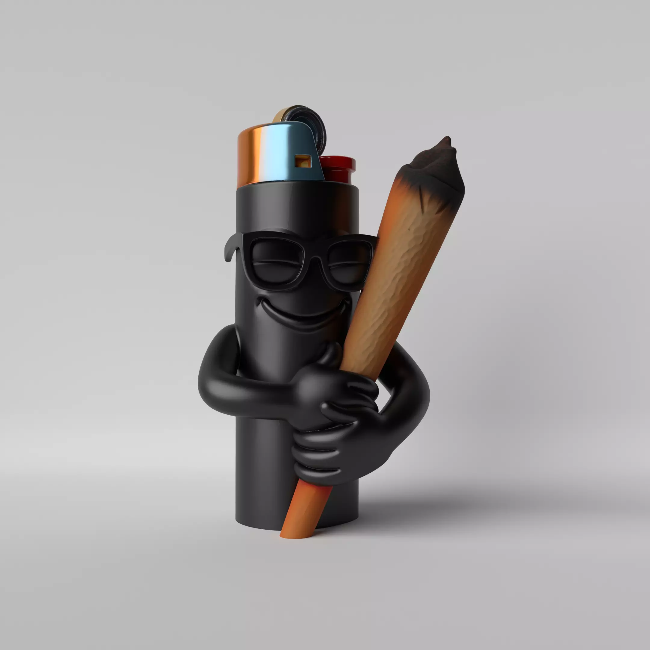 Lit Lighter  The High Lighter Mascot 3D print model_0