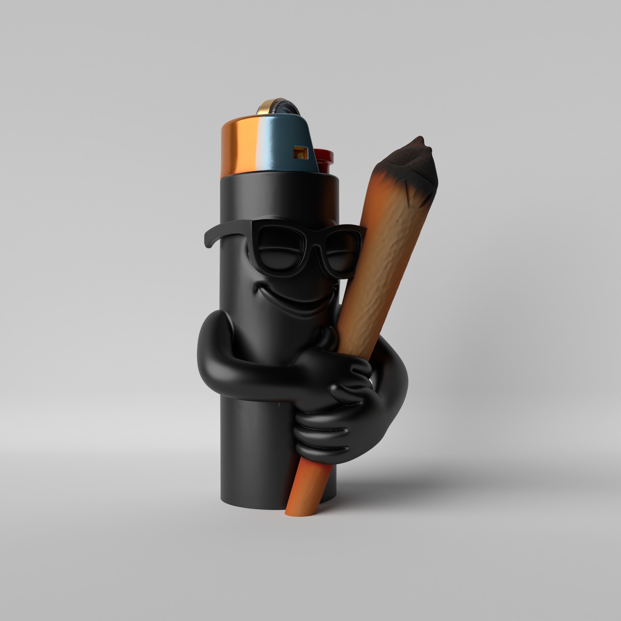 Lit Lighter  The High Lighter Mascot 3D print model_1
