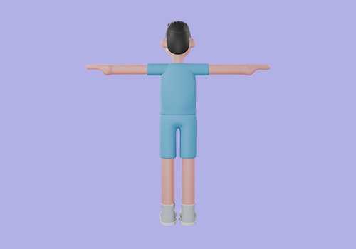 Stylized 3D Male Surfer Character - Cartoon Beach Sport 3D model_4