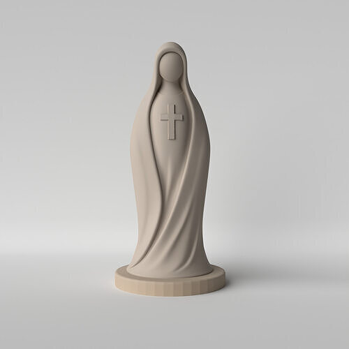 Minimalist Mary  Catholic Religious Sculpture 3D print model