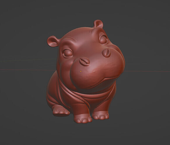 Baby Hippo  Cute Hippopotamus Sculpture 3D print model