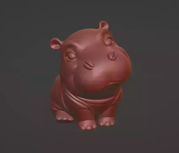 Baby Hippo  Cute Hippopotamus Sculpture