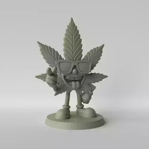 High Leaf Stylized Cannabis Figurine