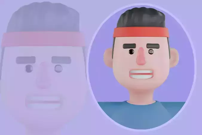 Stylized 3D Male Hiker Character - Cartoon Mountain Climber