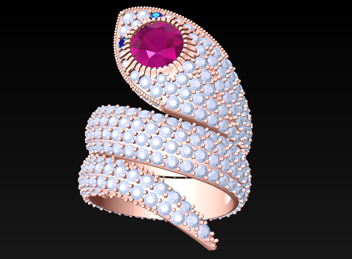 Snake Ring - N714745A 3D print model_11