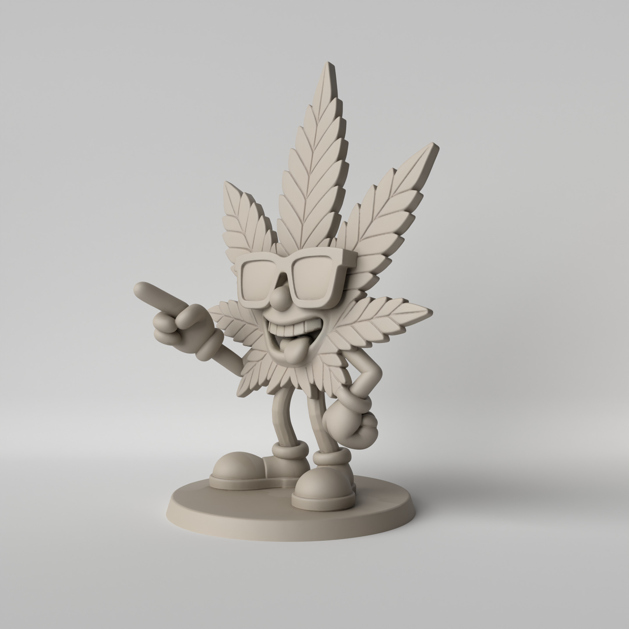 Green Buddy  Cannabis Mascot 3D print model_1
