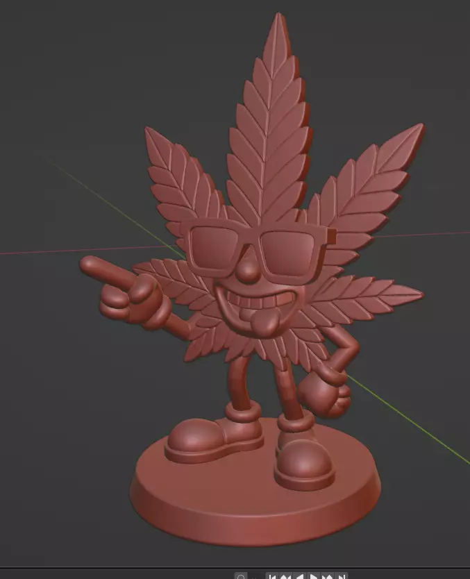 Green Buddy  Cannabis Mascot 3D print model_0