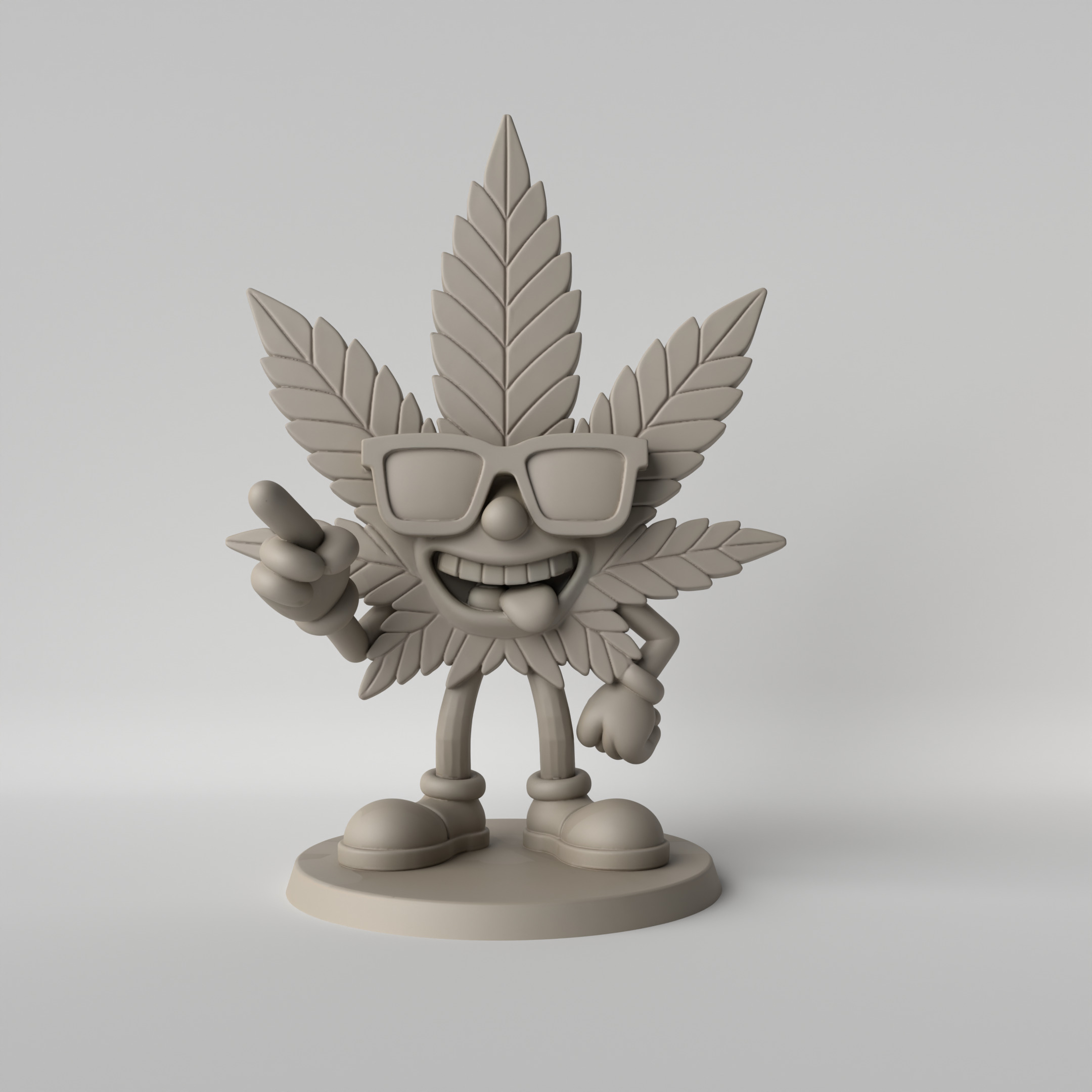 Green Buddy  Cannabis Mascot 3D print model_2