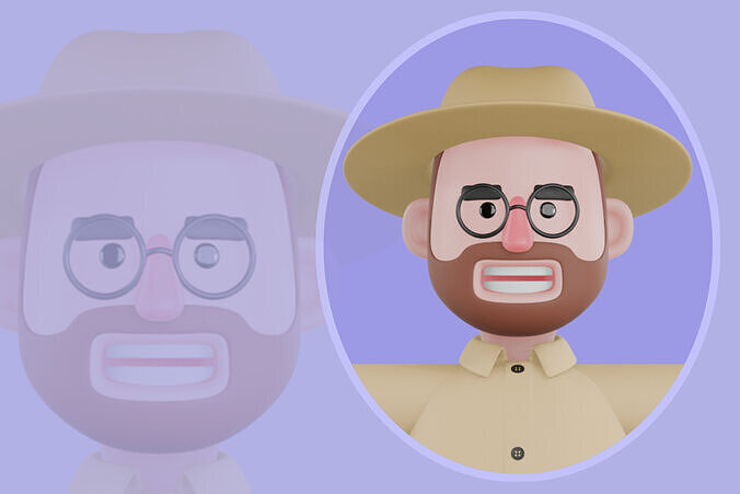 Stylized 3D Male Explorer Character - Cartoon Adventurer 3D model