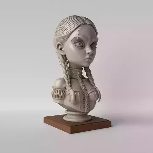 Wednesday Addams Bust The Addams Family 3D Sculpture