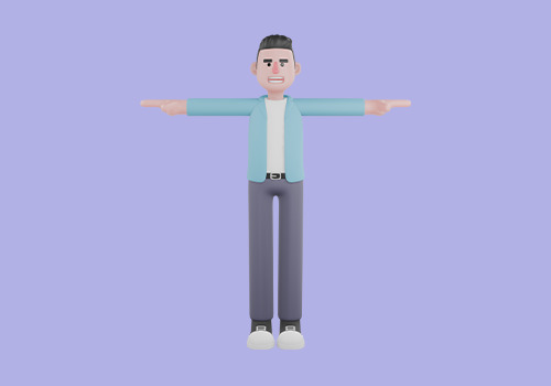 Stylized 3D Male Tour Guide Character - Cartoon Travel Host 3D model_2