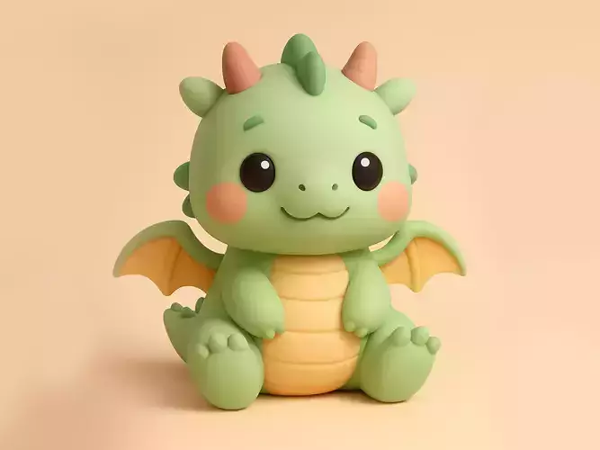 Kawaii Dragon Baby 3D print model