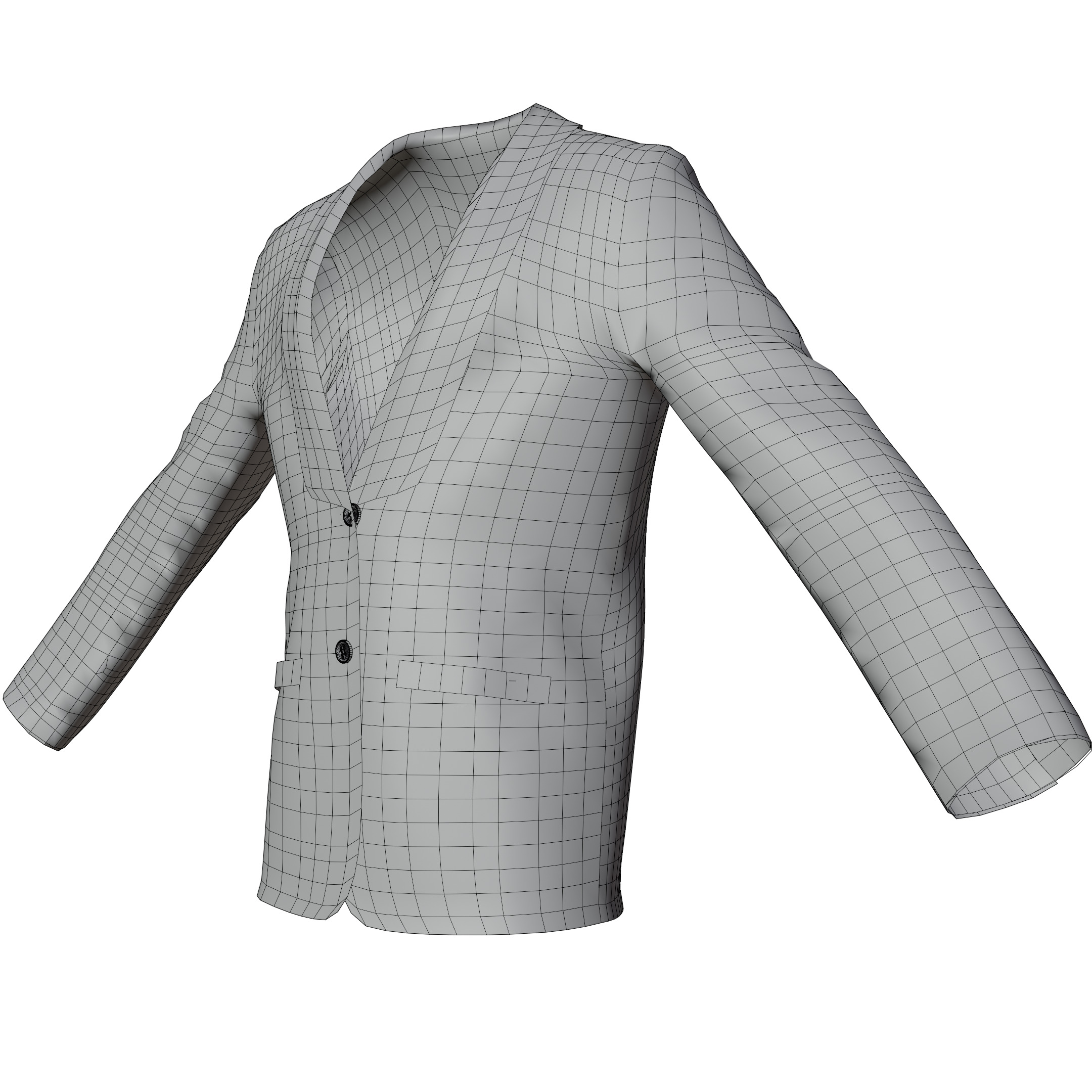 Classic Men Suit Low-poly 3D model_6