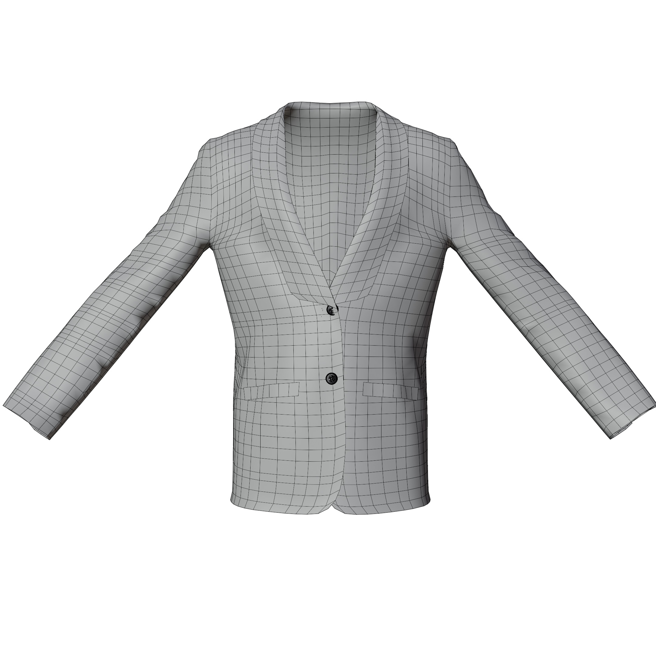 Classic Men Suit Low-poly 3D model_5